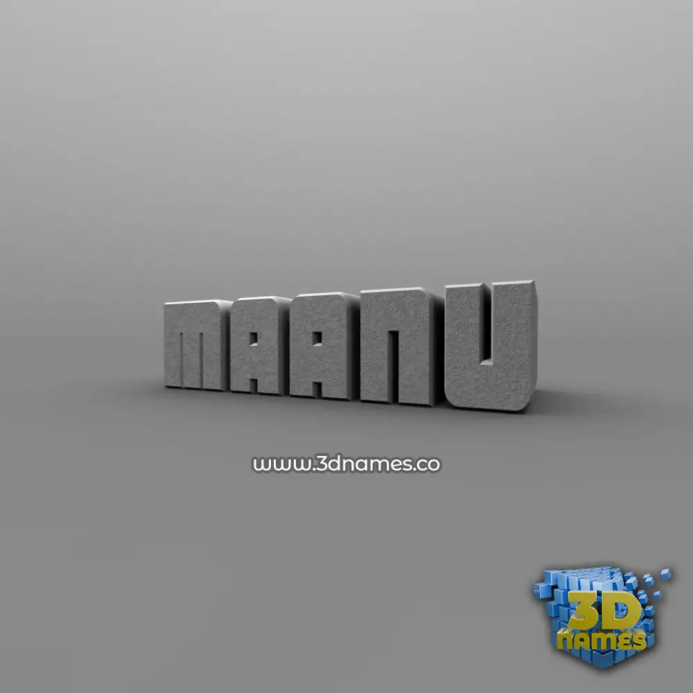 maanu in Solid Grey style - 3D name wallpaper