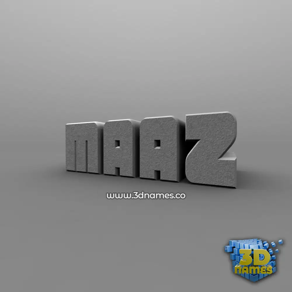 maaz in Solid Grey style - 3D name wallpaper