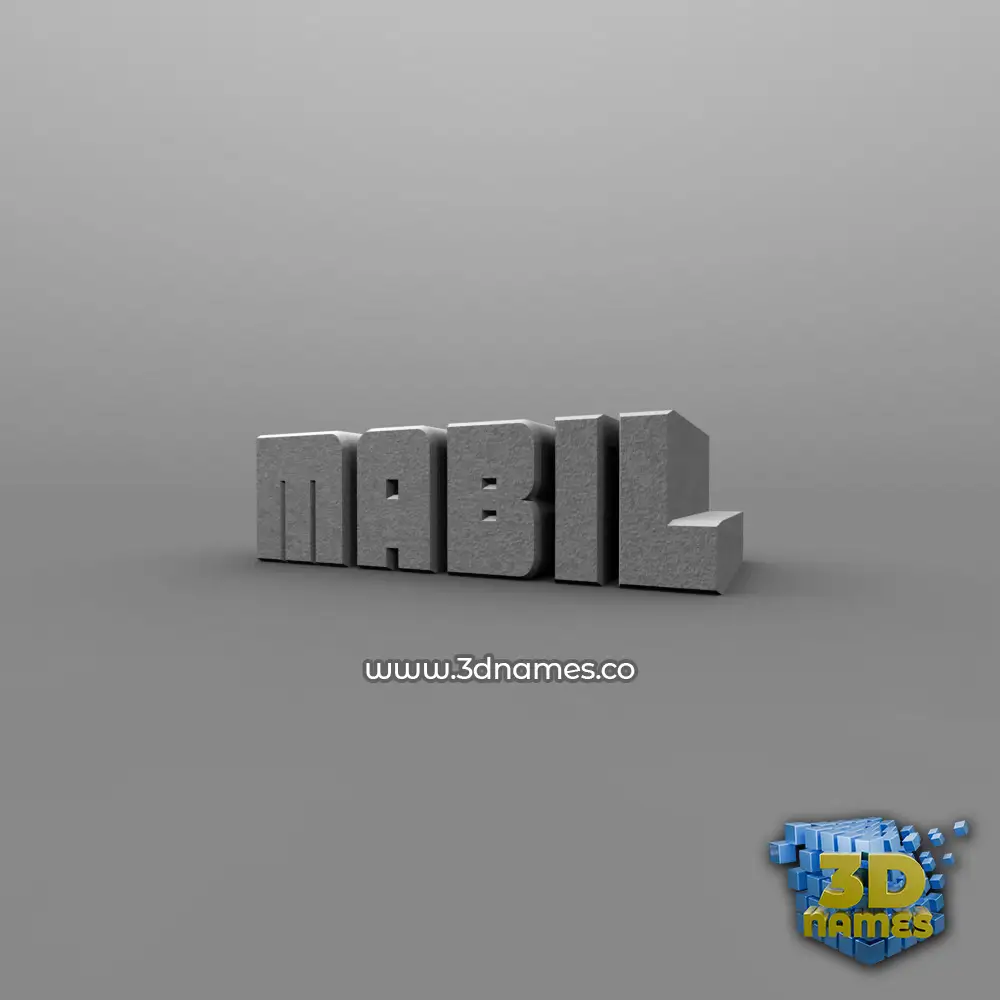 mabil in Solid Grey style - 3D name wallpaper