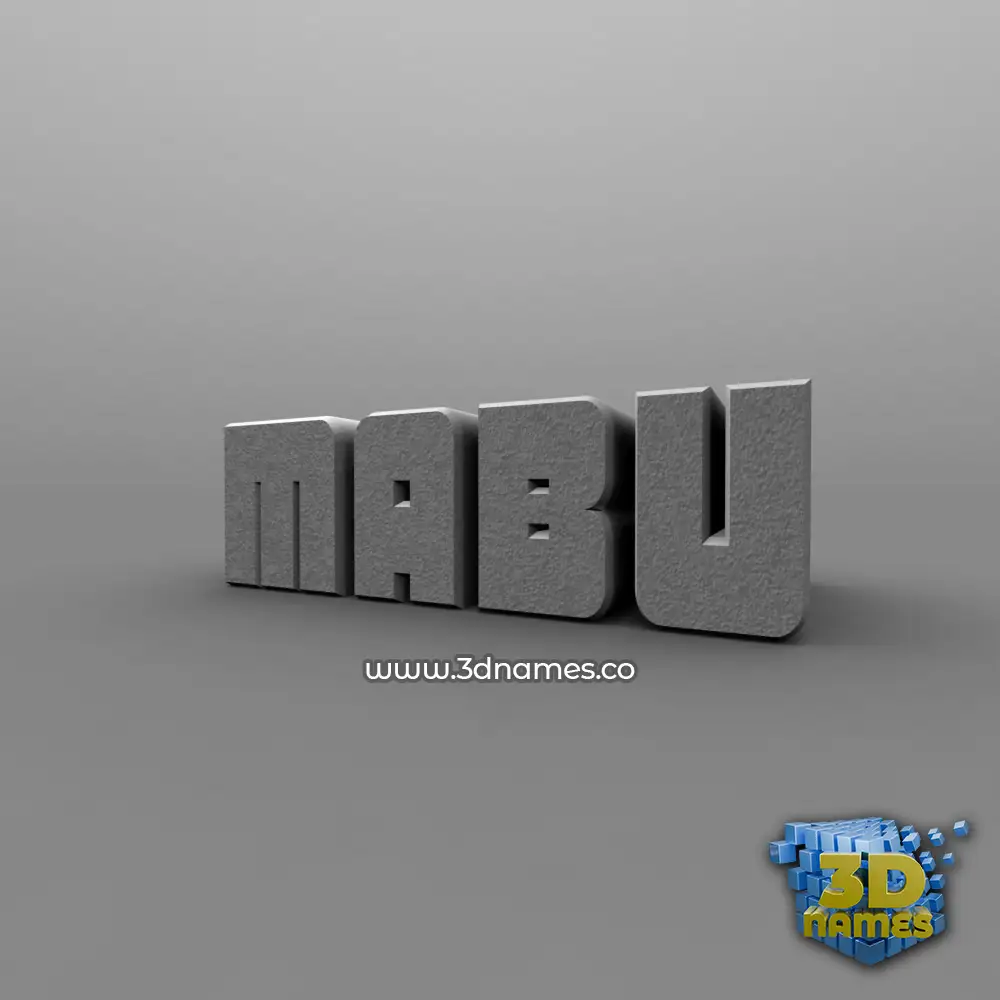 mabu in Solid Grey style - 3D name wallpaper