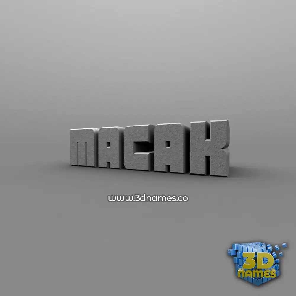 macak in Solid Grey style - 3D name wallpaper