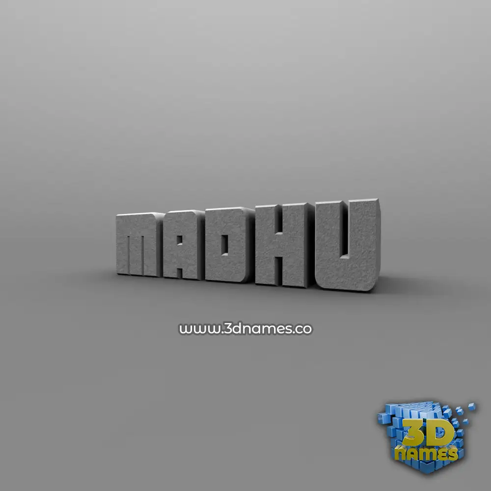 madhu in Solid Grey style - 3D name wallpaper