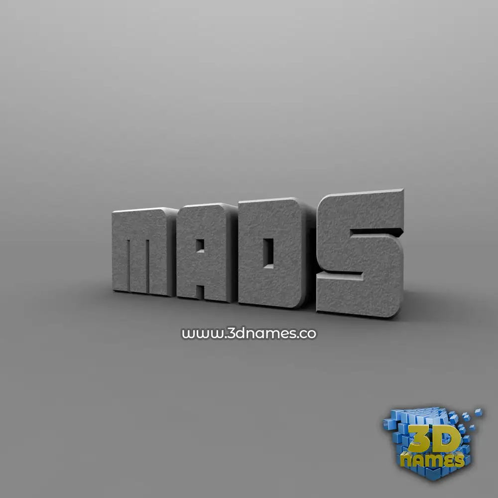 mads in Solid Grey style - 3D name wallpaper