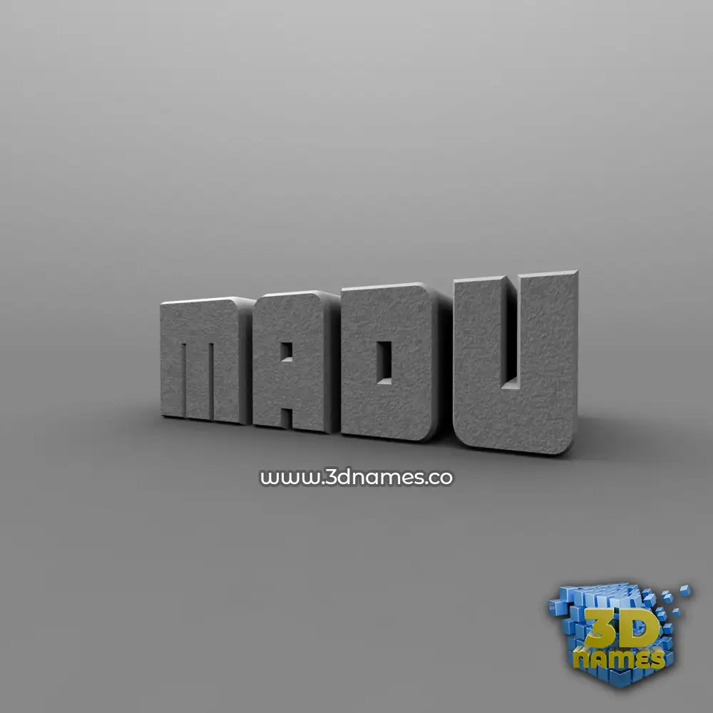 madu in Solid Grey style - 3D name wallpaper