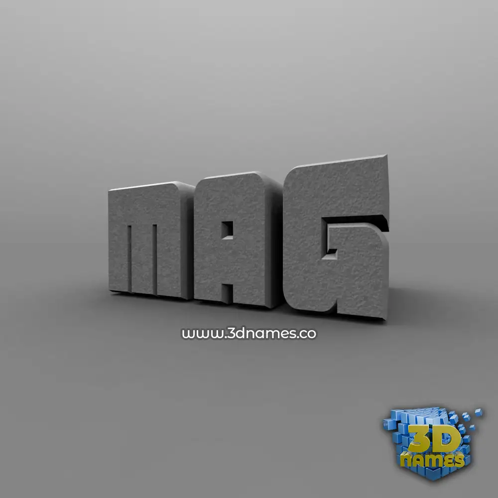 mag in Solid Grey style - 3D name wallpaper