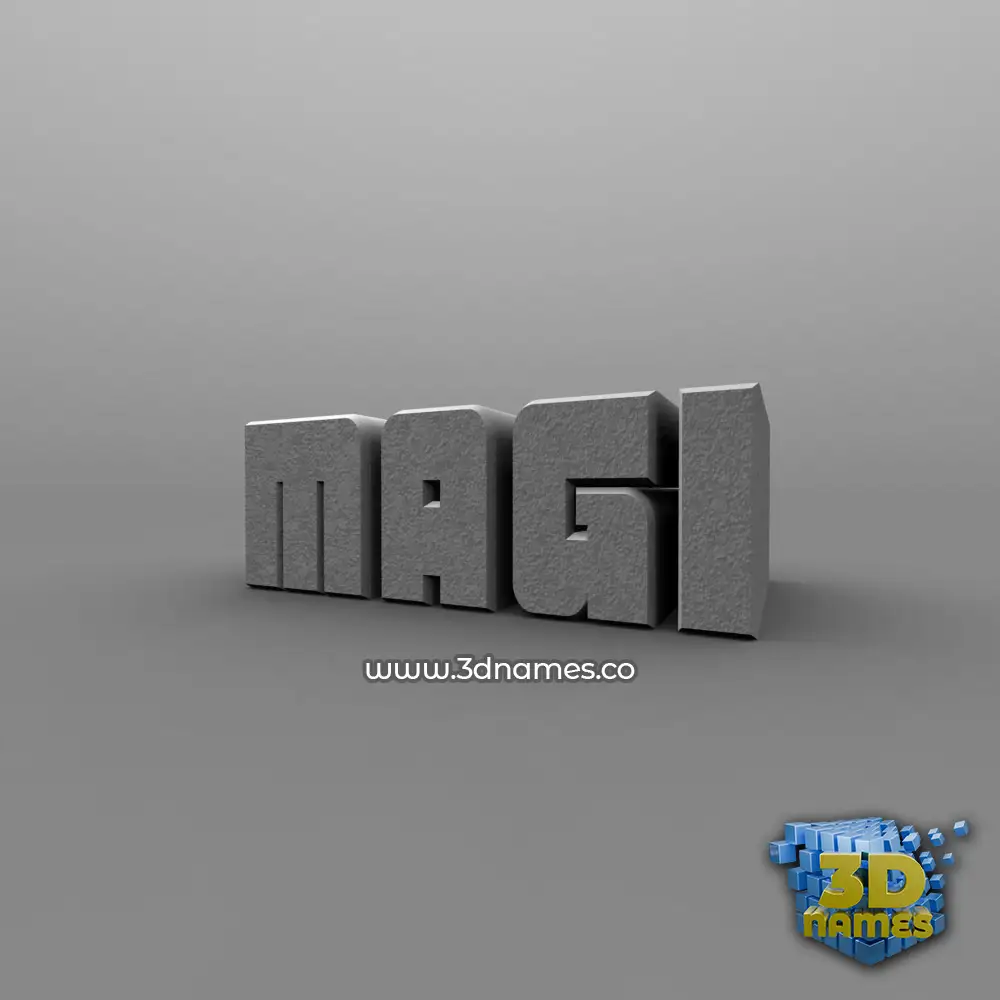 magi in Solid Grey style - 3D name wallpaper