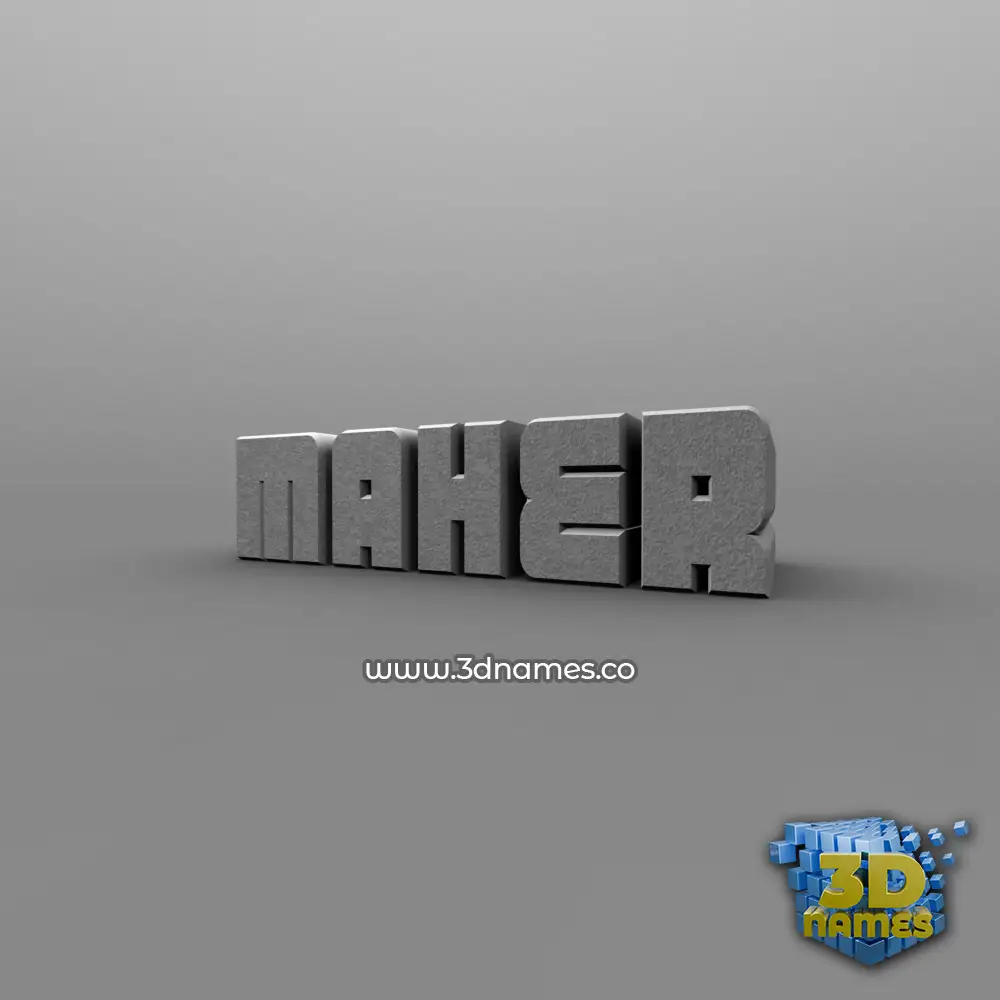 maher in Solid Grey style - 3D name wallpaper