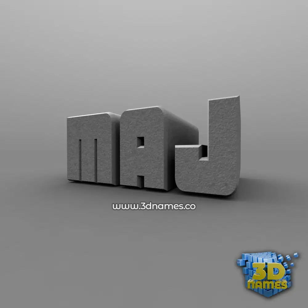 maj in Solid Grey style - 3D name wallpaper
