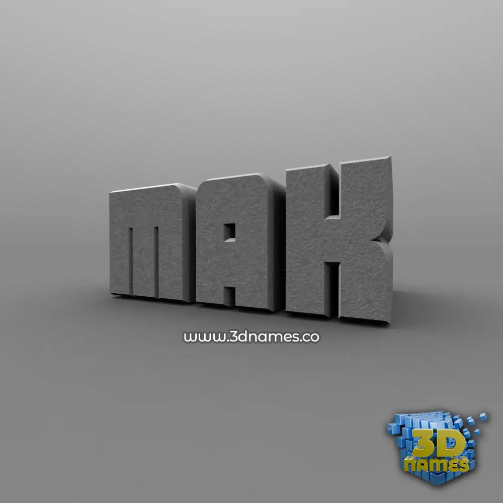 mak in Solid Grey style - 3D name wallpaper