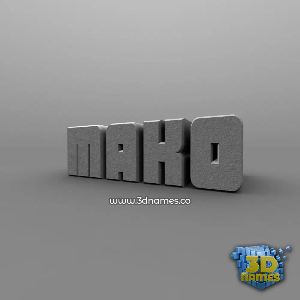 mako in Solid Grey style - 3D name wallpaper