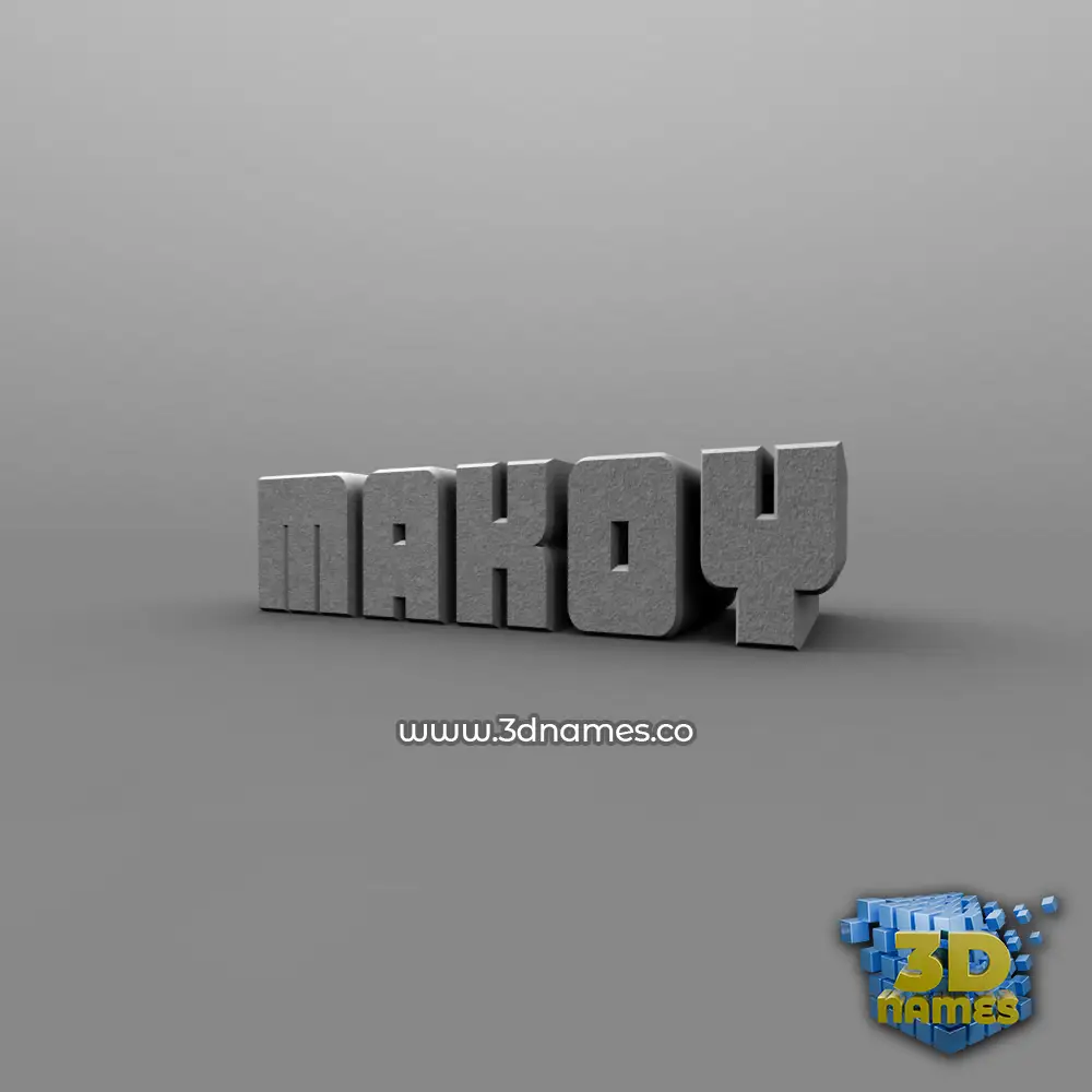 makoy in Solid Grey style - 3D name wallpaper