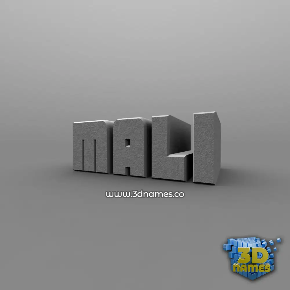 mali in Solid Grey style - 3D name wallpaper