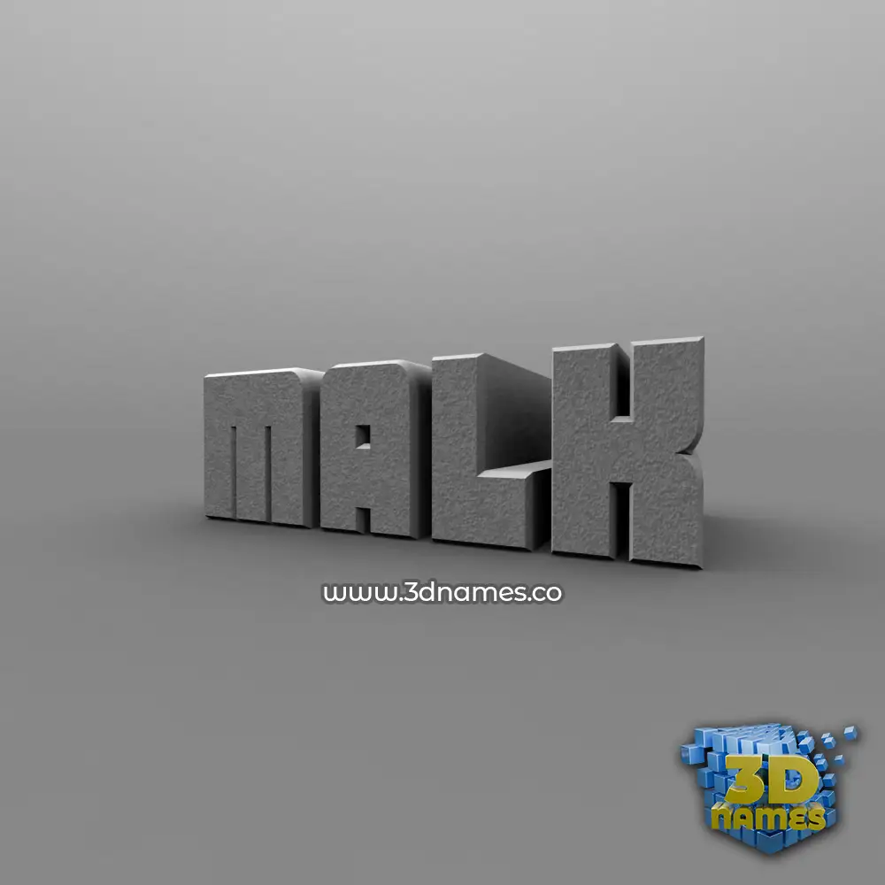 malk in Solid Grey style - 3D name wallpaper