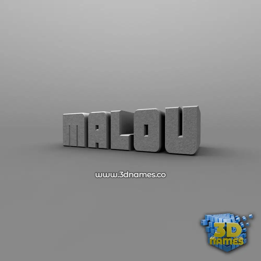 malou in Solid Grey style - 3D name wallpaper