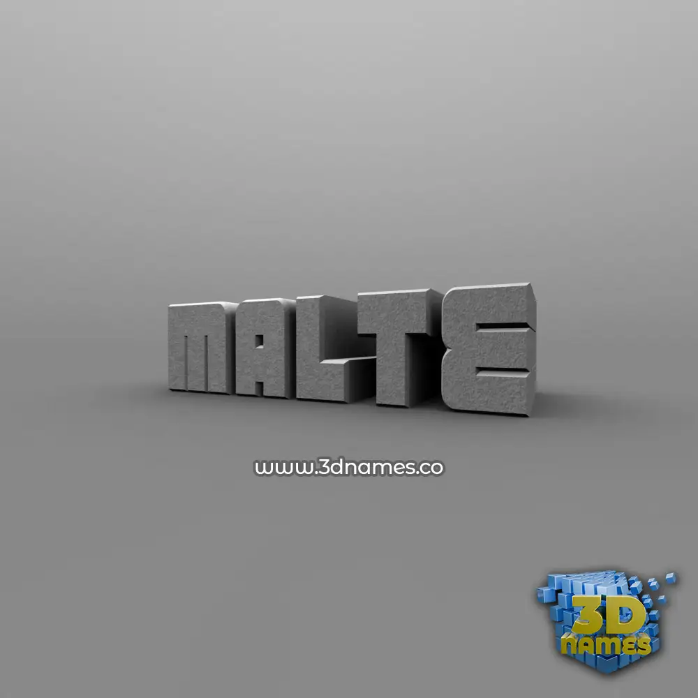 malte in Solid Grey style - 3D name wallpaper
