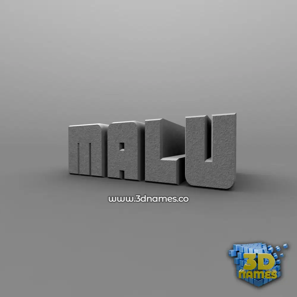 malu in Solid Grey style - 3D name wallpaper