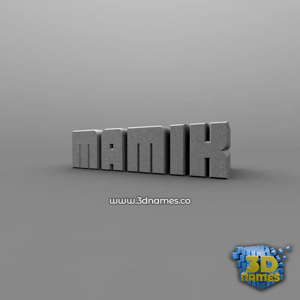mamik in Solid Grey style - 3D name wallpaper