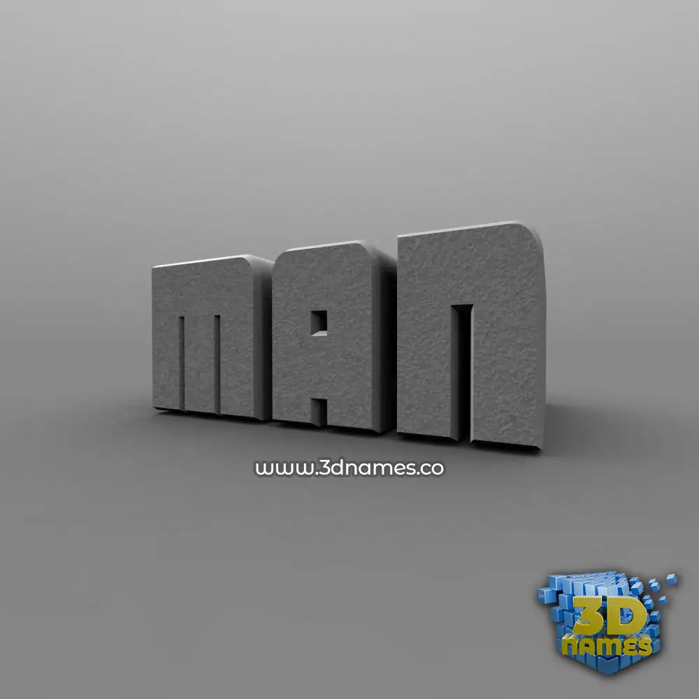 man in Solid Grey style - 3D name wallpaper