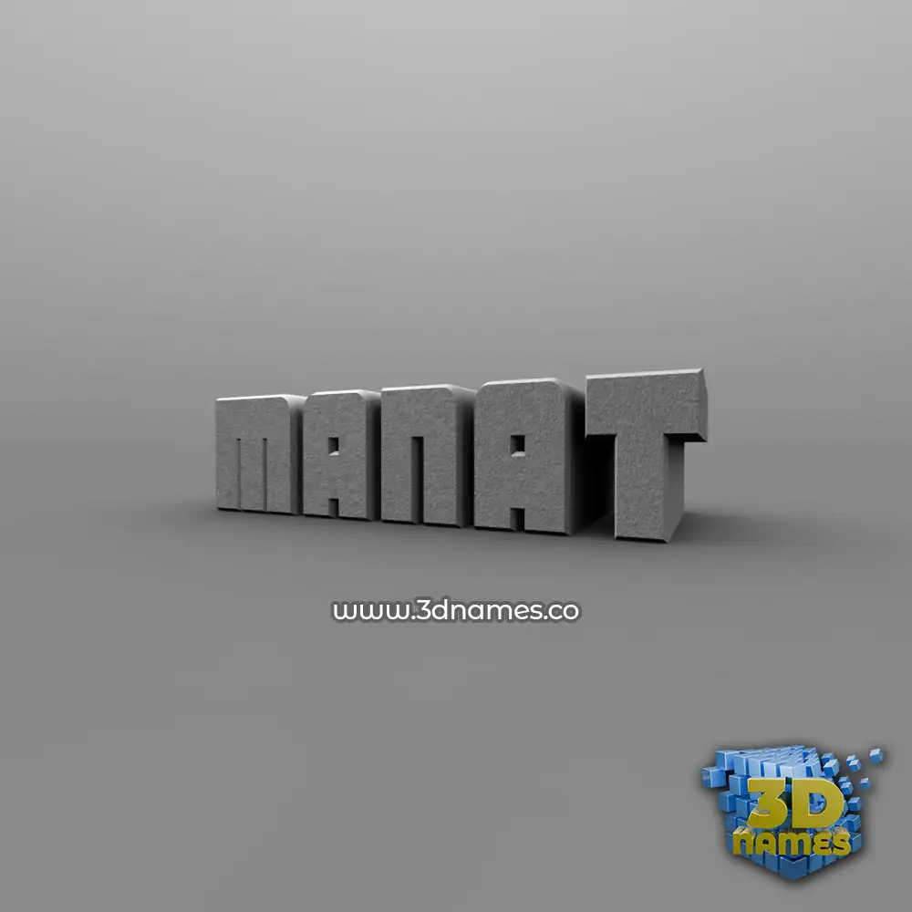 manat in Solid Grey style - 3D name wallpaper