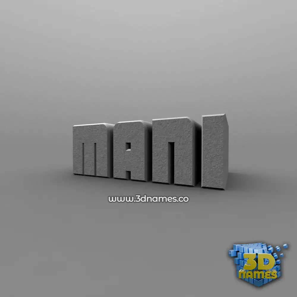 mani in Solid Grey style - 3D name wallpaper