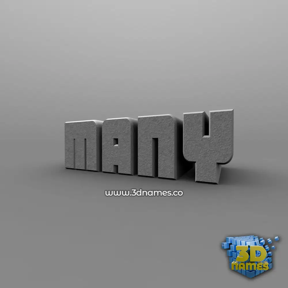 many in Solid Grey style - 3D name wallpaper