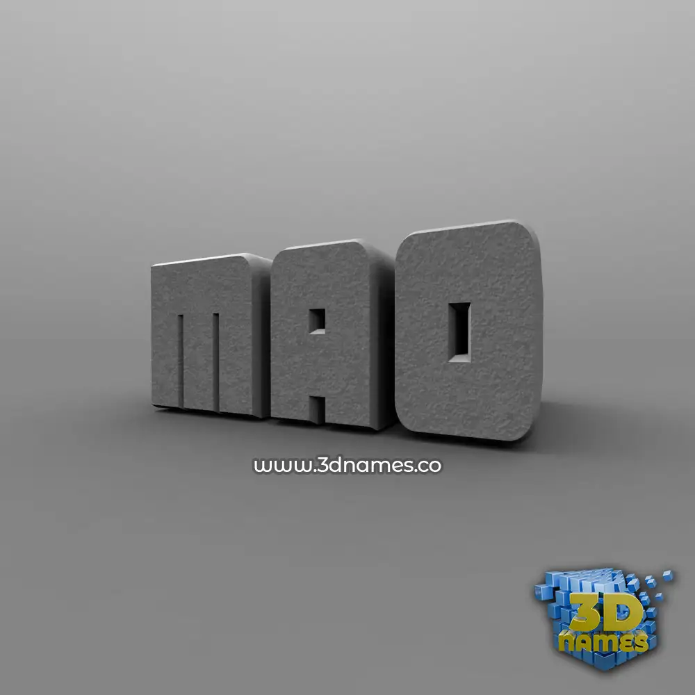 mao in Solid Grey style - 3D name wallpaper
