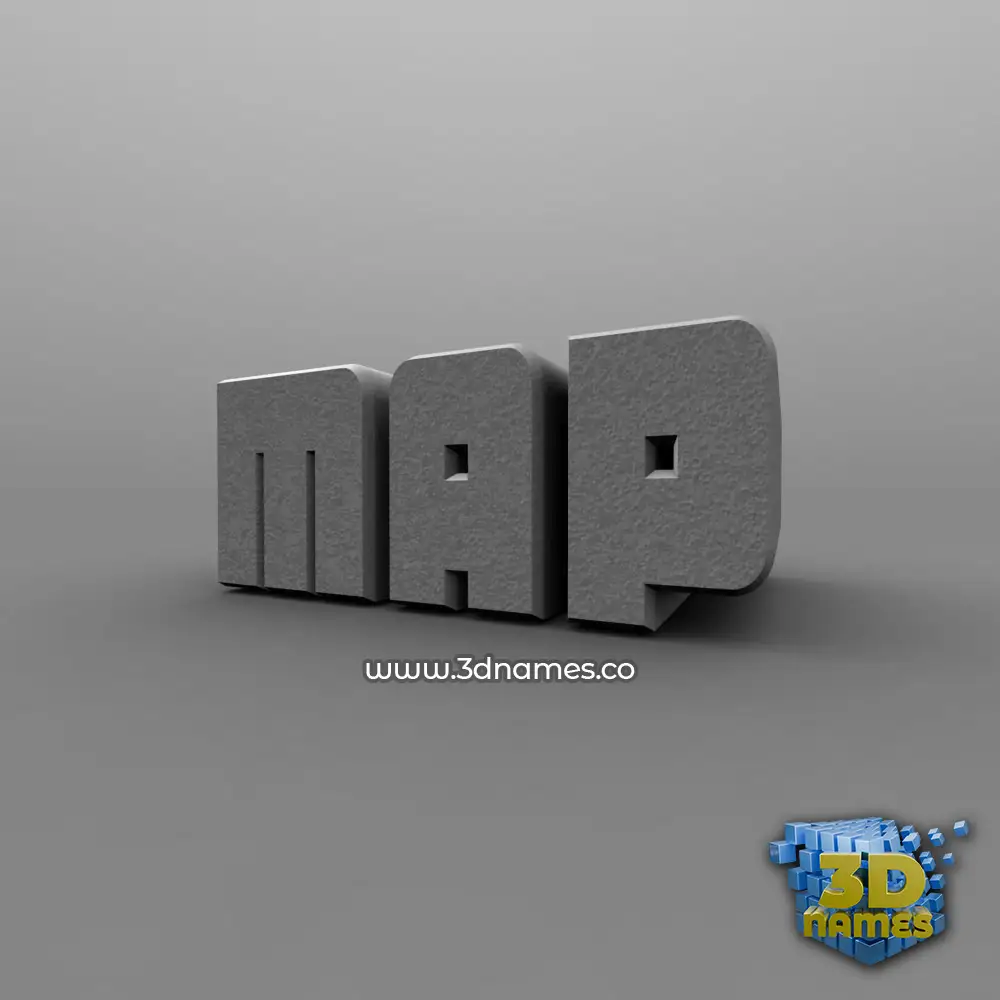 map in Solid Grey style - 3D name wallpaper