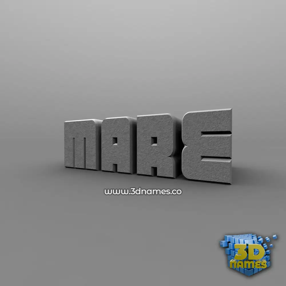 mare in Solid Grey style - 3D name wallpaper