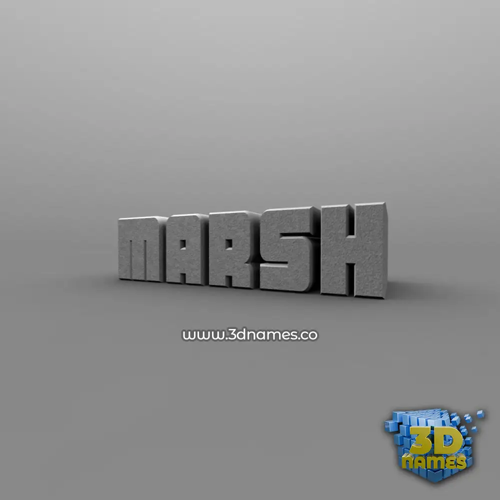 marsh in Solid Grey style - 3D name wallpaper