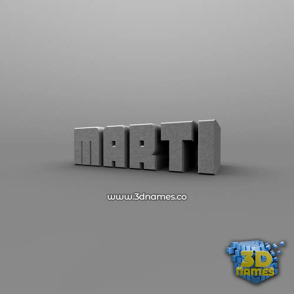 marti in Solid Grey style - 3D name wallpaper