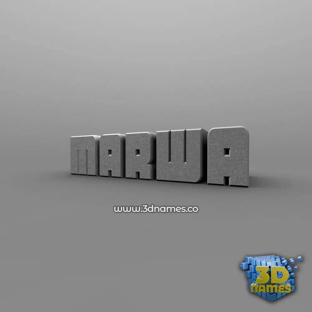 marwa in Solid Grey style - 3D name wallpaper