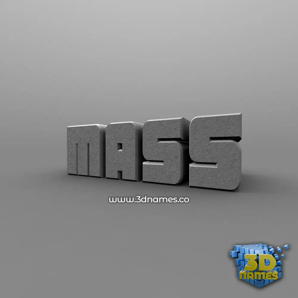 mass in Solid Grey style - 3D name wallpaper