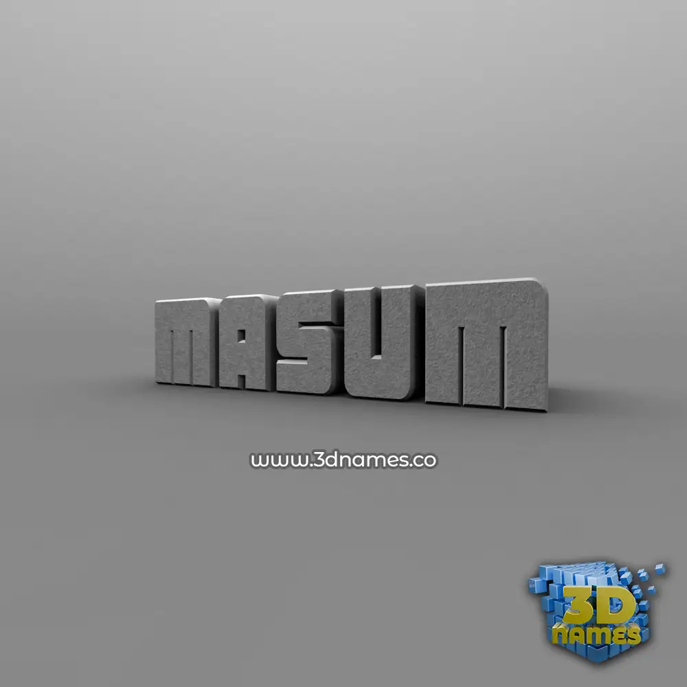 masum in Solid Grey style - 3D name wallpaper