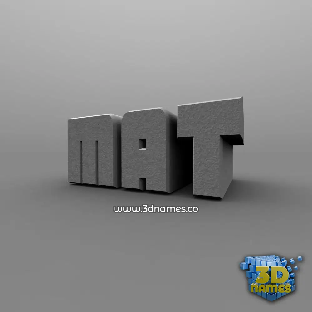 mat in Solid Grey style - 3D name wallpaper