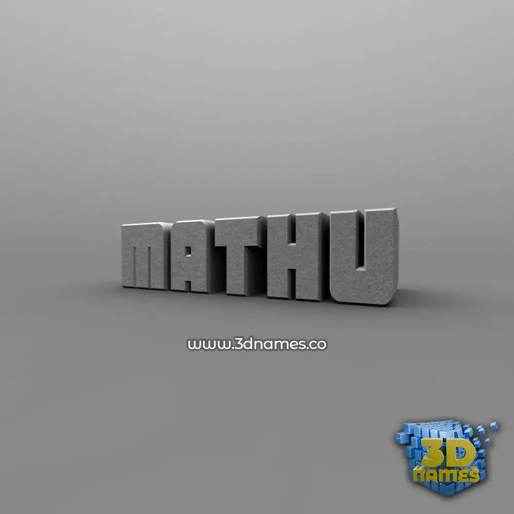 mathu in Solid Grey style - 3D name wallpaper