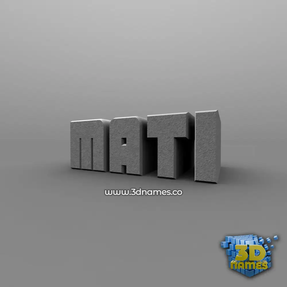 mati in Solid Grey style - 3D name wallpaper