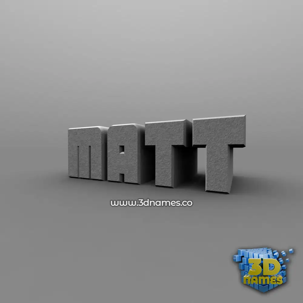 matt in Solid Grey style - 3D name wallpaper