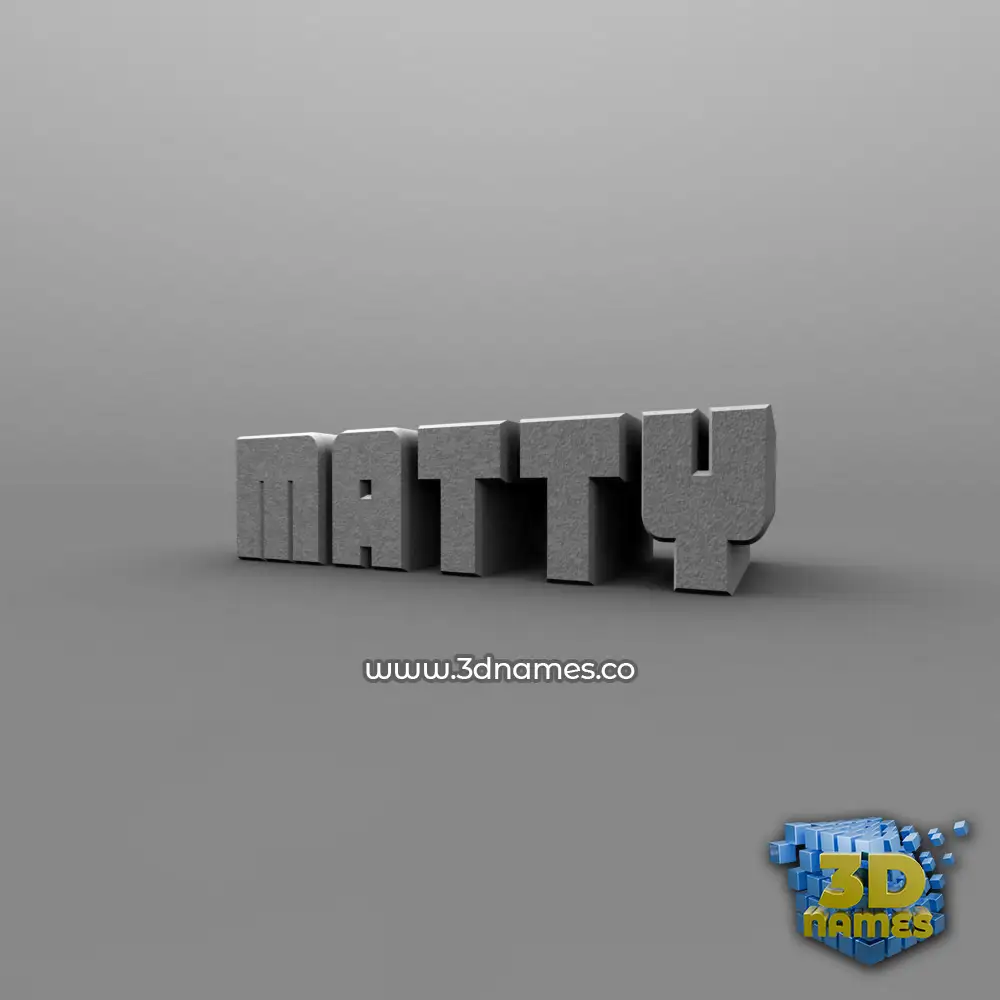 matty in Solid Grey style - 3D name wallpaper