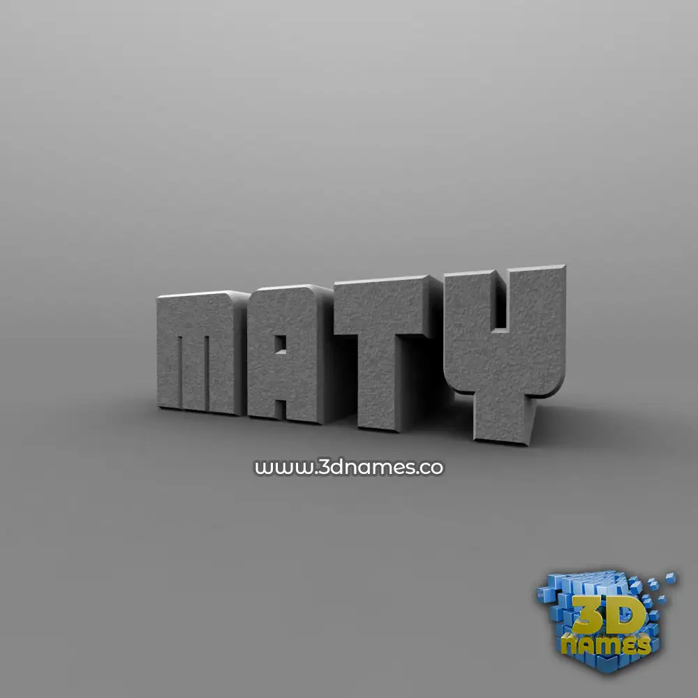 maty in Solid Grey style - 3D name wallpaper