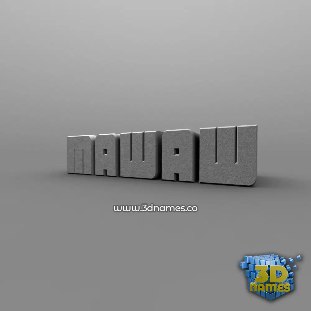 mawaw in Solid Grey style - 3D name wallpaper