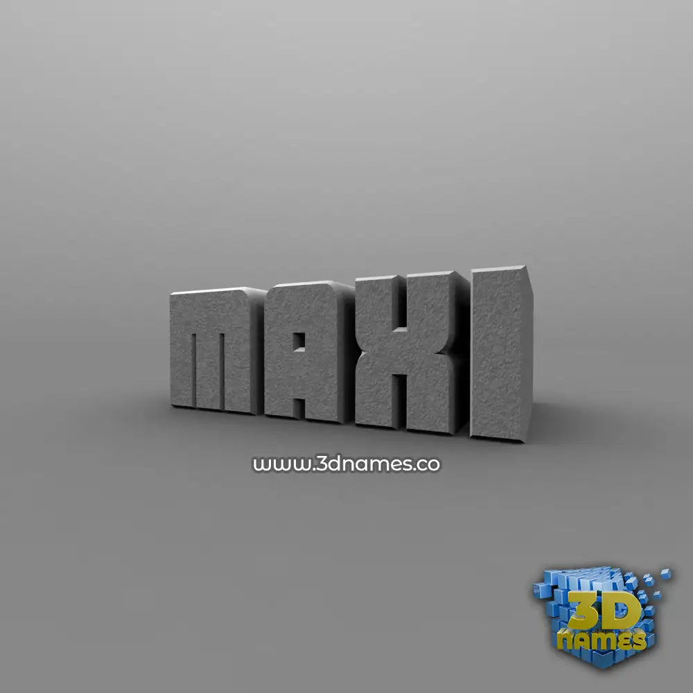 maxi in Solid Grey style - 3D name wallpaper