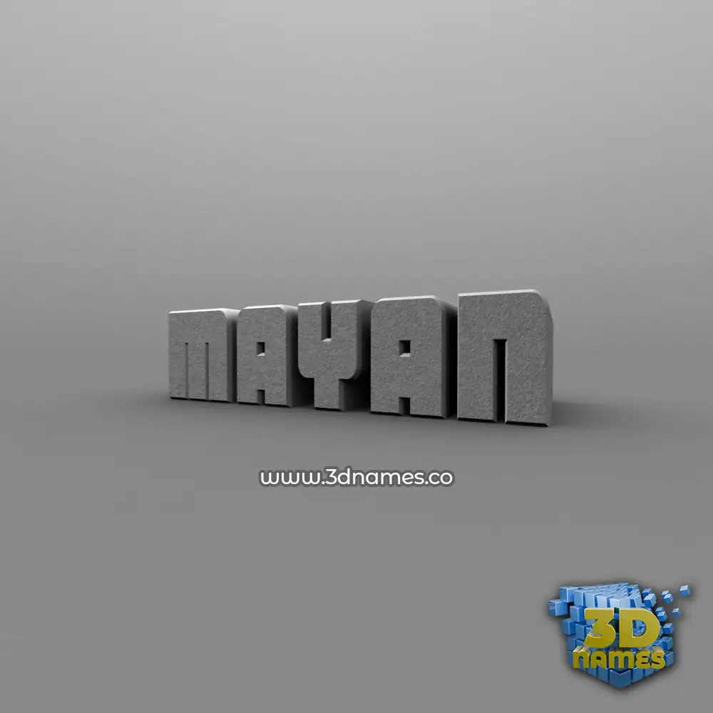 mayan in Solid Grey style - 3D name wallpaper