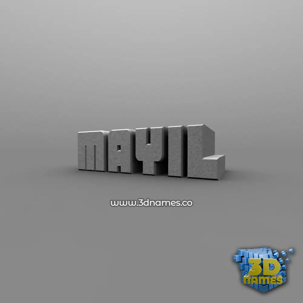 mayil in Solid Grey style - 3D name wallpaper