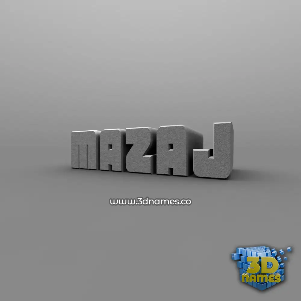 mazaj in Solid Grey style - 3D name wallpaper