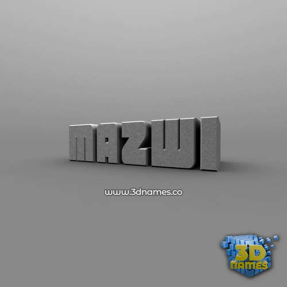 mazwi in Solid Grey style - 3D name wallpaper