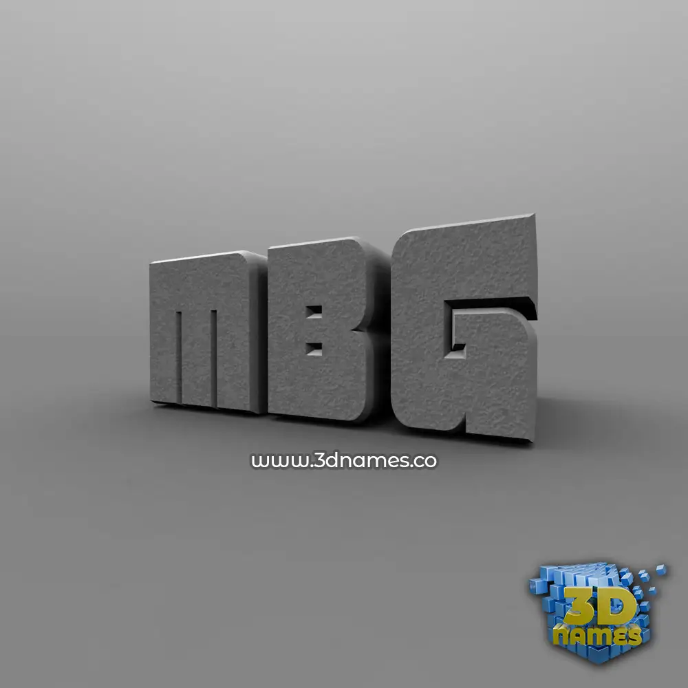mbg in Solid Grey style - 3D name wallpaper