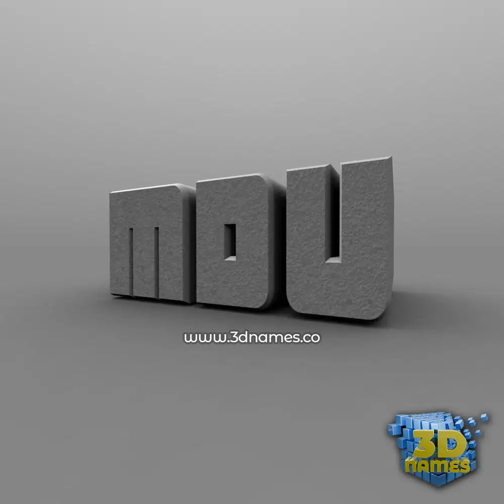 mdu in Solid Grey style - 3D name wallpaper