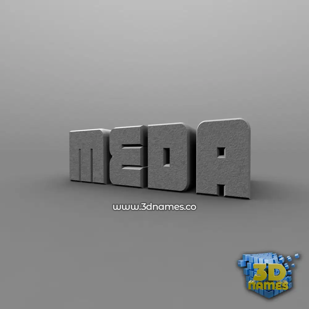 meda in Solid Grey style - 3D name wallpaper