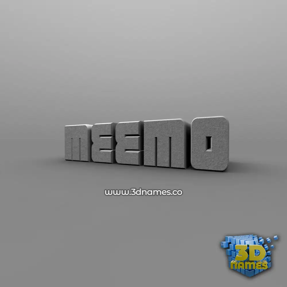 meemo in Solid Grey style - 3D name wallpaper