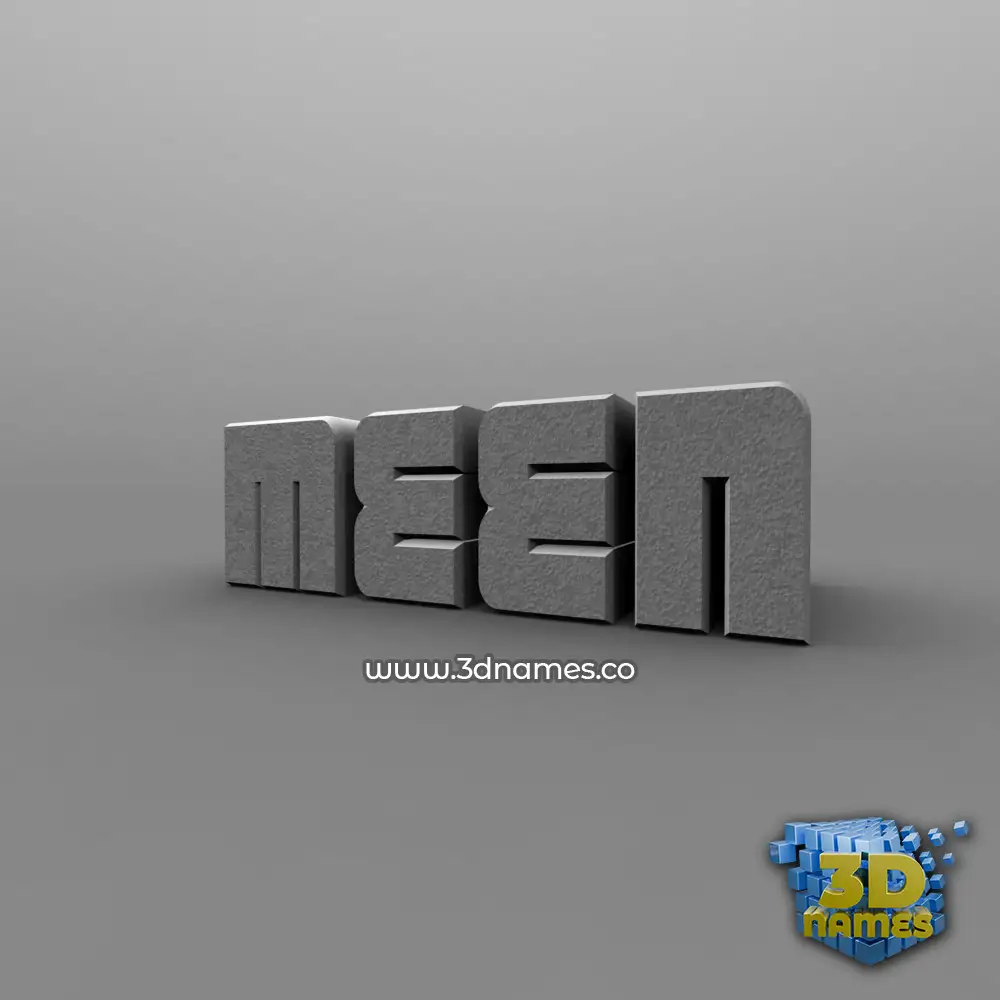 meen in Solid Grey style - 3D name wallpaper
